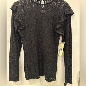 Nightcap clothing black lace top NWT